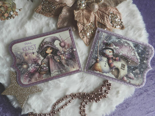 016 Fairybells 3-D setje Kerst Paars 1