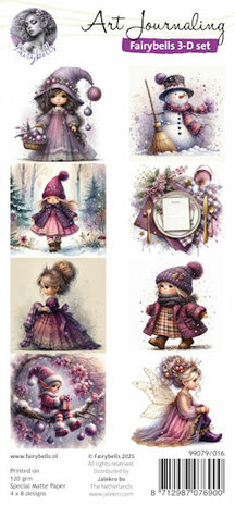 016 Fairybells 3-D setje Kerst Paars 1