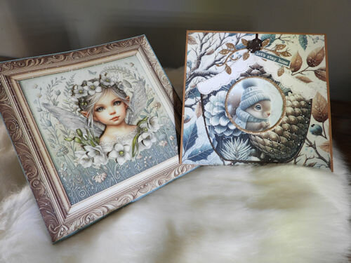 004 Fairybells Art Journaling & Card Making Backgrounds Set Winter Blauw 2