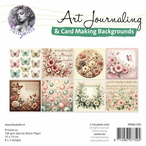 005 Fairybells Art Journaling & Card Making Backgrounds Set Ballerina Meisjes