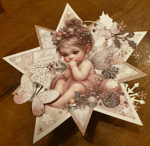 012 Fairybells Art Journaling & Card Making Backgrounds Set Kerst Roze