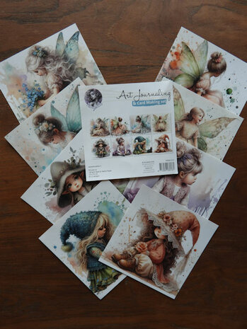 013 Fairybells Art Journaling & Card Making Backgrounds Set Vlinders, Elfjes en Muziek