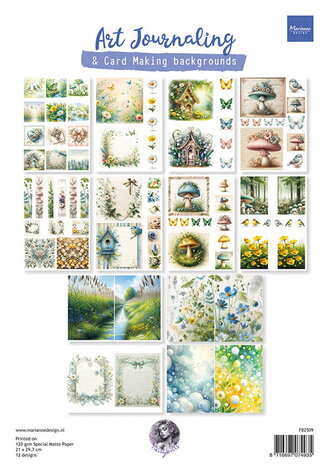 FB2509 Marianne Design - Art Journaling - Spring Set - by Fairybells A4 12 vel