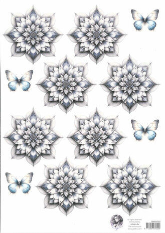 Fairybells blauw combi knipvellen 3 stuks voor pop-up en decoupage
