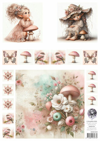 Fairybells roze combi knipvellen 3 stuks voor pop-up en decoupage
