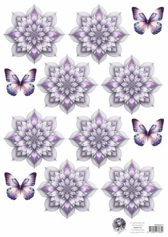 Fairybells lila combi knipvellen 3 stuks voor pop-up en decoupage
