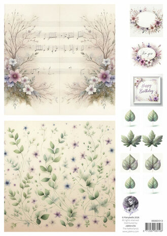 Fairybells lila combi knipvellen 3 stuks voor pop-up en decoupage