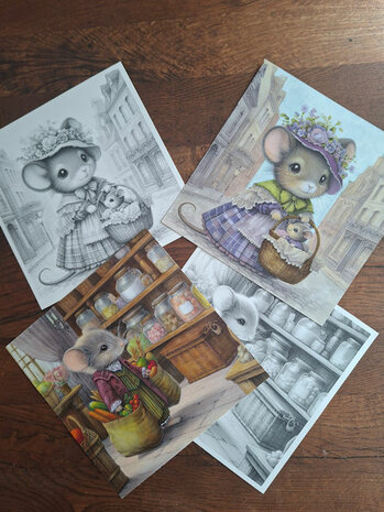 005 Fairybells Coloring Pages kleurplaten Set 5 (20x20 cm) met ingekleurd voorblad