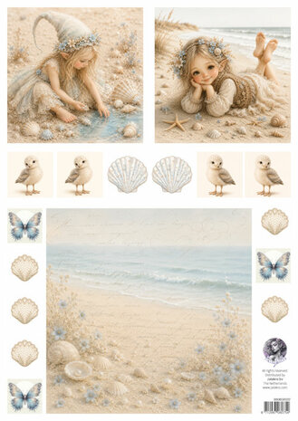 Fairybells beige combi knipvellen 3 stuks voor pop-up en decoupage