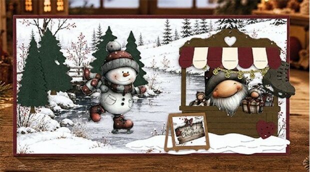 3D Pushout Sheet - Berries Beauties - Whimsical Christmas - Snowmen
