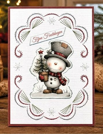 3D Pushout Sheet - Berries Beauties - Whimsical Christmas - Snowmen