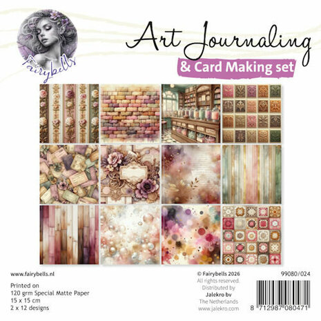 Fairybells Art Journaling & Card Making Backgrounds Set Vintage muizen