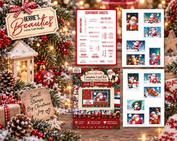 Berrie's Beauties - Complete Card Kit - Christmas Stamps Santa