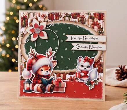 3D Pushout Sheet - Berries Beauties - Furry Christmas Friends - Christmas Deer
