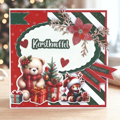 3D Cutting Sheet - Berries Beauties - Furry Christmas Friends - Christmas Deer