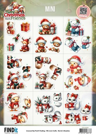 Cutting Sheet - Berries Beauties - Furry Christmas Friends - Mini