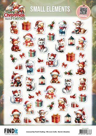 Cutting Sheet - Berries Beauties - Furry Christmas Friends - Small Elements