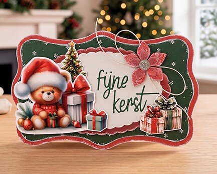 3D Pushout Sheet - Berries Beauties - Furry Christmas Friends - Christmas Bear