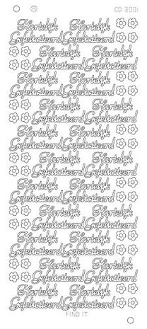 Stickervel 3001 CD Hartelijk Gefeliciteerd Platinum