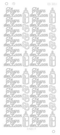 Stickervel 3011 CD Hoera Een Zoon Platinum