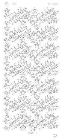 Stickervel 3017 CD Gelukkig nieuwjaar zilver
