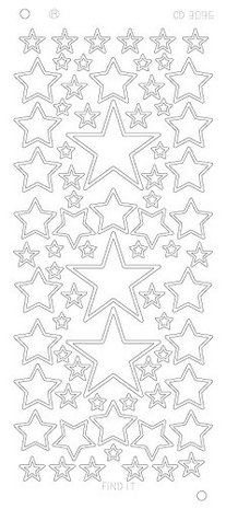 Stickervel 3096 CD Stars Various Sizes Platinum