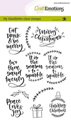 CraftEmotions clearstamps A6 - handletter -  Christmas 2 (Eng) Carla Kamphuis