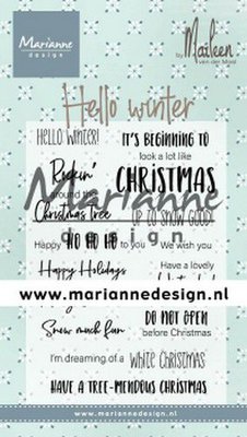 Marianne D Clear Stamps Marleen's Hello winter (Eng) CS1037 (09-19)
