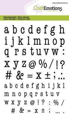 CraftEmotions clearstamps A6 - alfabet typewriter kleine letters
