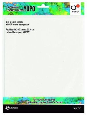 Ranger Alcohol Ink Ink Yupo Cardstock White Heavystock 20,3x25,4cm 5 vel TAC69744