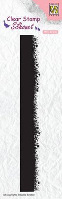 SIL062 Nellies Choice Clearstempel - Silhouette gras met bloemen rand 150x22mm