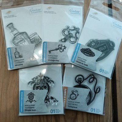 Stempelset 3 - Couture Creations - Assorti Plaatjes - 6 stuks met twee inktjes