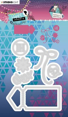 Studio Light Embossing Die Happy Moments nr.291 STENCILHM291 88x115mm