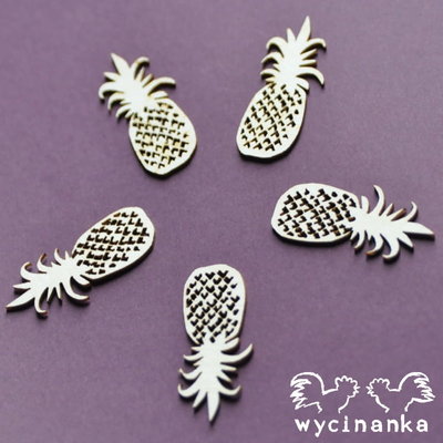 C008 Chipboard - Wycinanka - Ananas - 1,5x3,3 cm - 5 stuks