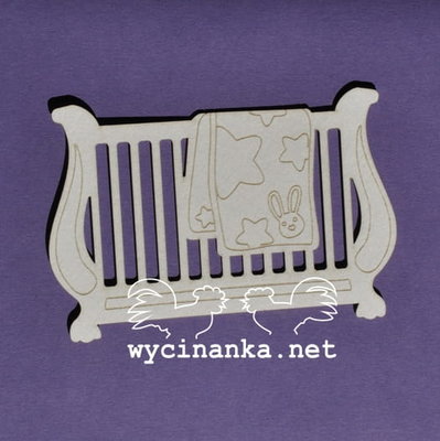 C012 Chipboard - Wycinanka - Ledikant - 6,2x7,5 cm - 1 stuk