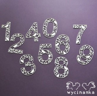 C023 Chipboard - Wycinanka - Cijfers - 8 cm - 10 stuks