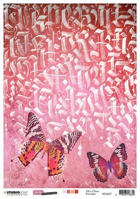 RICEJL07 Studio Light Rice Paper A4 vel Just Lou Botanical Coll. nr.07