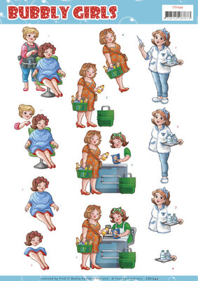 CD11544 3D cutting sheet - Yvonne Creations - Bubbly Girls - Professions