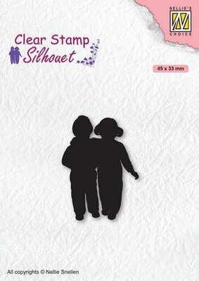 Nellies Choice Clearstempel - Silhouette Hechte vrienden SIL075 (11-20)