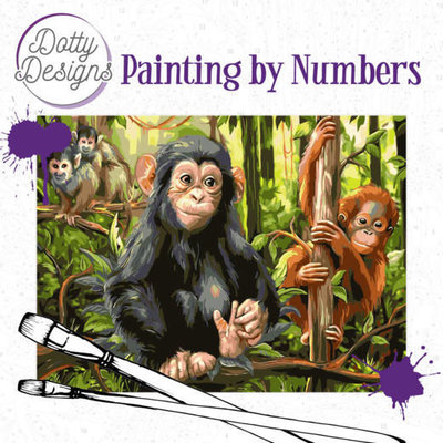 DDP1016 Dotty Designs Painting by Numbers - Monkeys