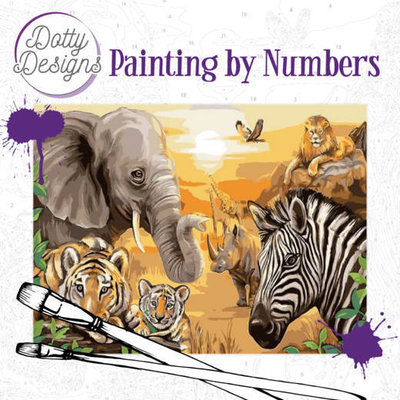 DDP1001 Dotty Design Painting by Numbers - Safari