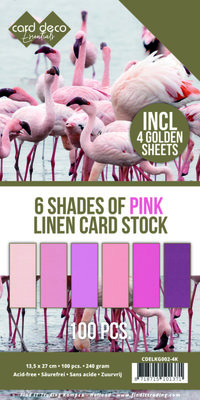 6 Shades of Pink Linen Card Stock - 4K