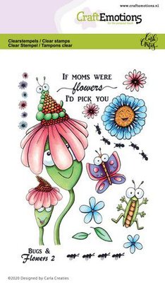 CraftEmotions clearstamps A6 - Bugs & flowers 2 Carla Creaties (03-21)