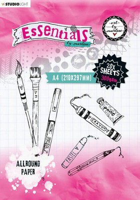 Studio Light Allround Paper pad Watercolor 300 gr Essentials nr.1 PAPERBM01 A4 (03-21)