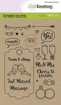 CraftEmotions clearstamps A6 - Wedding (Eng) Provoke (3-21)