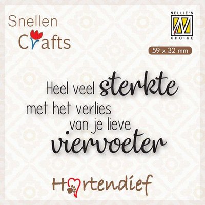 DTPCS003 Nellies Choice Clearstamp - Text (NL) - Dieren condoleance nr.3 59x32mm