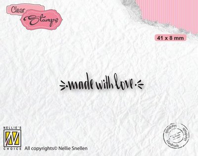 DTCS031 Nellies Choice Clearstamp Tekst - Made with love 1 41x8mm