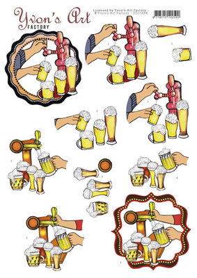 CD11694 3D Cutting Sheet - Yvon's Art - Beer