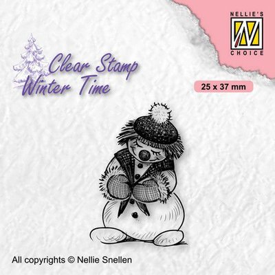 Nellie's Choice Clearstamp - Winter Time Sneeuwpop 1 WT005 25x37mm (08-21)