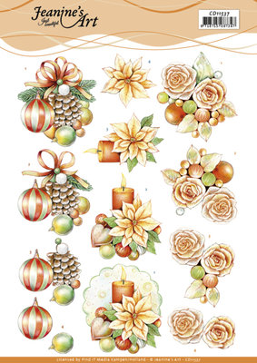 CD11537 3D Cutting Sheet - Jeanine's Art - Salmon Christmas Baubles